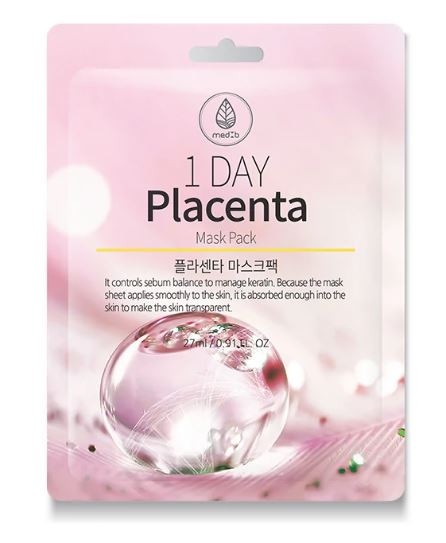 Тканевая маска с экстрактом плаценты, 1 Day Placenta Mask Pack, Med B, 27 мл  