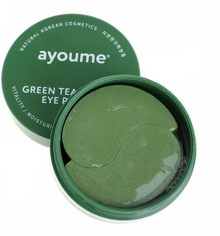 Патчи для глаз от отечности с экстрактом зеленого чая и алоэ Green Tea+Aloe Eye Patch, AYOUME 1,4 г х 60