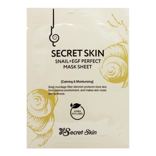 Тканевая маска для лица с экстрактом улитки и фактором роста Snail+EGF Perfect Mask Sheet, SECRET SKIN 20 г