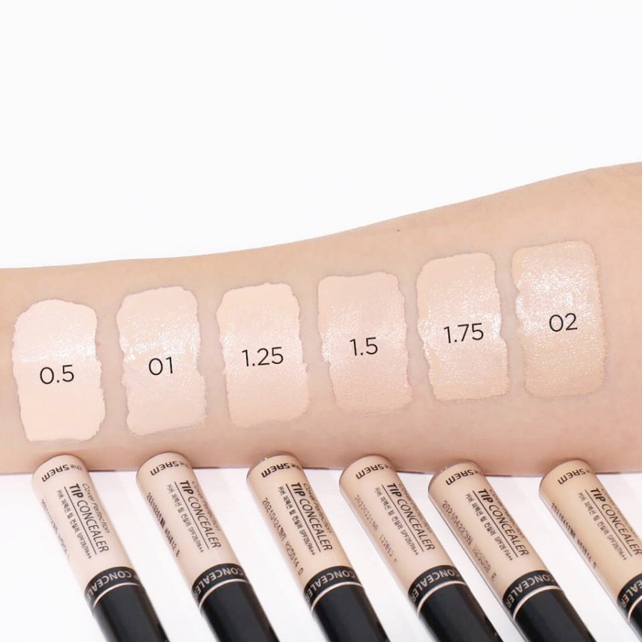 Консилер для макияжа Cover Perfection Tip Concealer, тон 01 Clear Beige, THE SAEM   1 мл (миниатюра)