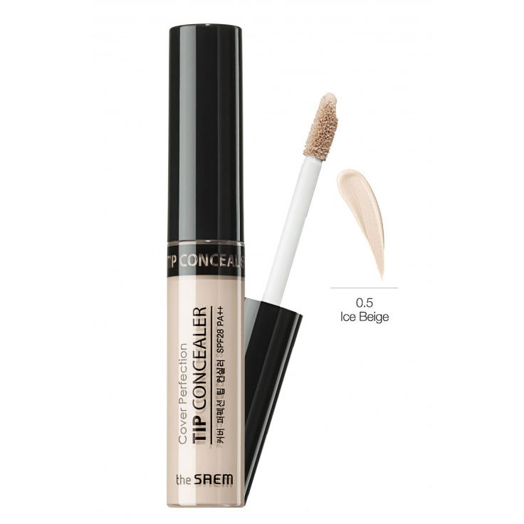 Консилер для маскировки недостатков Cover Perfection Tip Concealer, тон 0.5 Ice Beige, THE SAEM   6,5 г