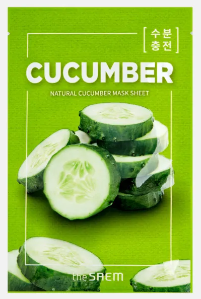 Маска тканевая с экстрактом огурца Natural Cucumber Mask Sheet, THE SAEM   21 мл
