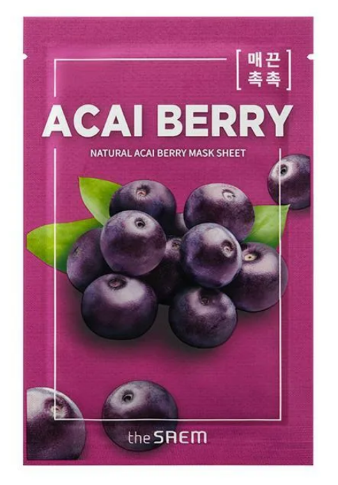 Маска тканевая с экстрактом ягод асаи Natural Acai Berry Mask Sheet, THE SAEM   21 мл