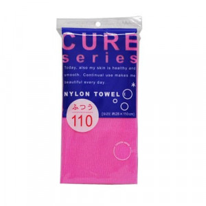 Мочалка средней жесткости Cure Nylon Towel Regular, OHE (розовая)