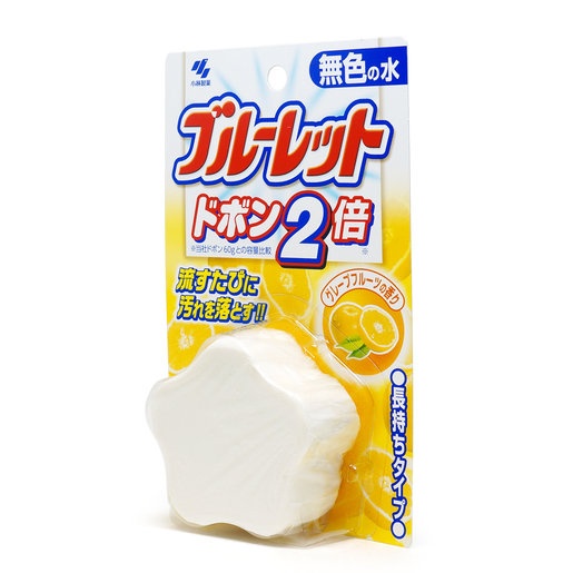 Двойная очищающая и дезодорирующая таблетка для бачка унитаза Bluelet Dobon W (грейпфрут), KOBAYASHI 120 г