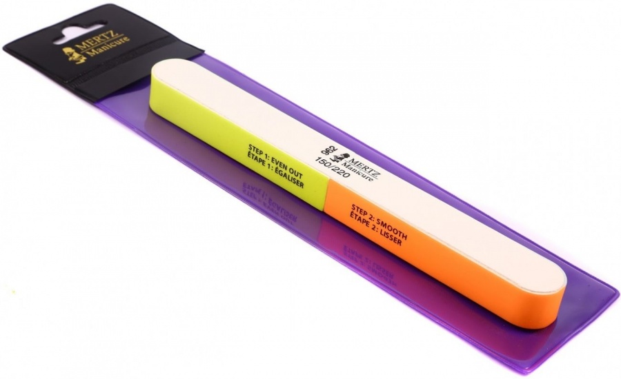 Пилка полировочная для ногтей шестисторонняя 962, 150/220/320/600/1200/3000 грит, Mertz 