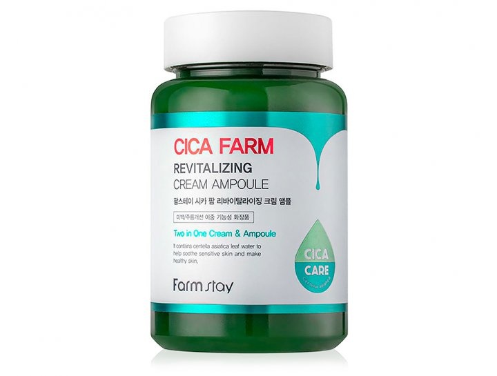 Восстанавливающий ампульный крем для лица с центеллой азиатской Cica Farm Revitalizing Cream Ampoule, FarmStay 250 мл