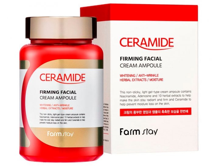Укрепляющий ампульный крем-гель с керамидами Ceramide Firming Facial Cream Ampoule, FarmStay 250 мл