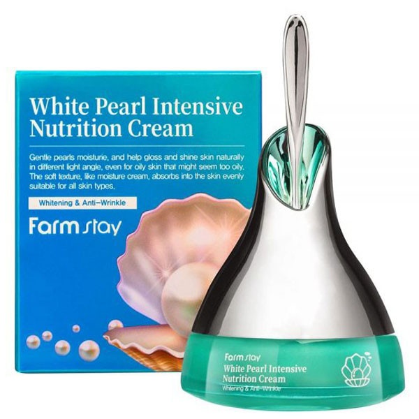 Питательный крем для лица с экстрактом белого жемчуга White Pearl Intensive Nutrition Cream, FarmStay 50 г