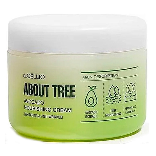 Крем для лица питательный с маслом авокадо, ABOUT TREE AVOCADO NOURISHING CREAM (WHITENING & ANTI-WRINKLE), Dr.CELLIO, 90 мл