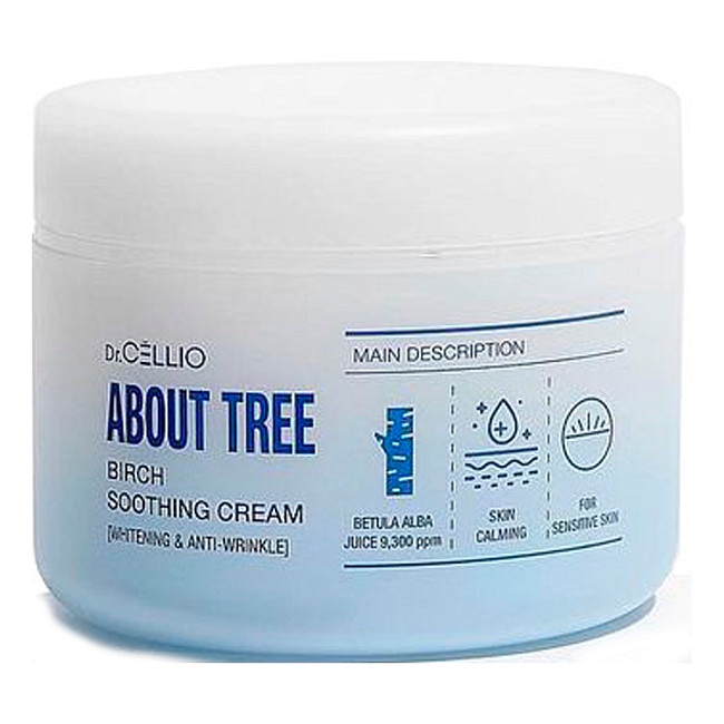 Крем для лица успокаивающий, ABOUT TREE BIRCH SOOTHING CREAM (WHITENING & ANTI-WRINKLE), Dr.CELLIO, 90 мл