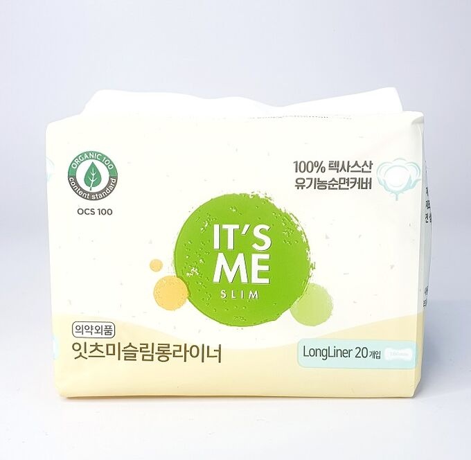 Прокладки женские гигиенические ежедневные, 1 капля, Slim organic cotton Long Pantyliner, It's Me, 20 шт.