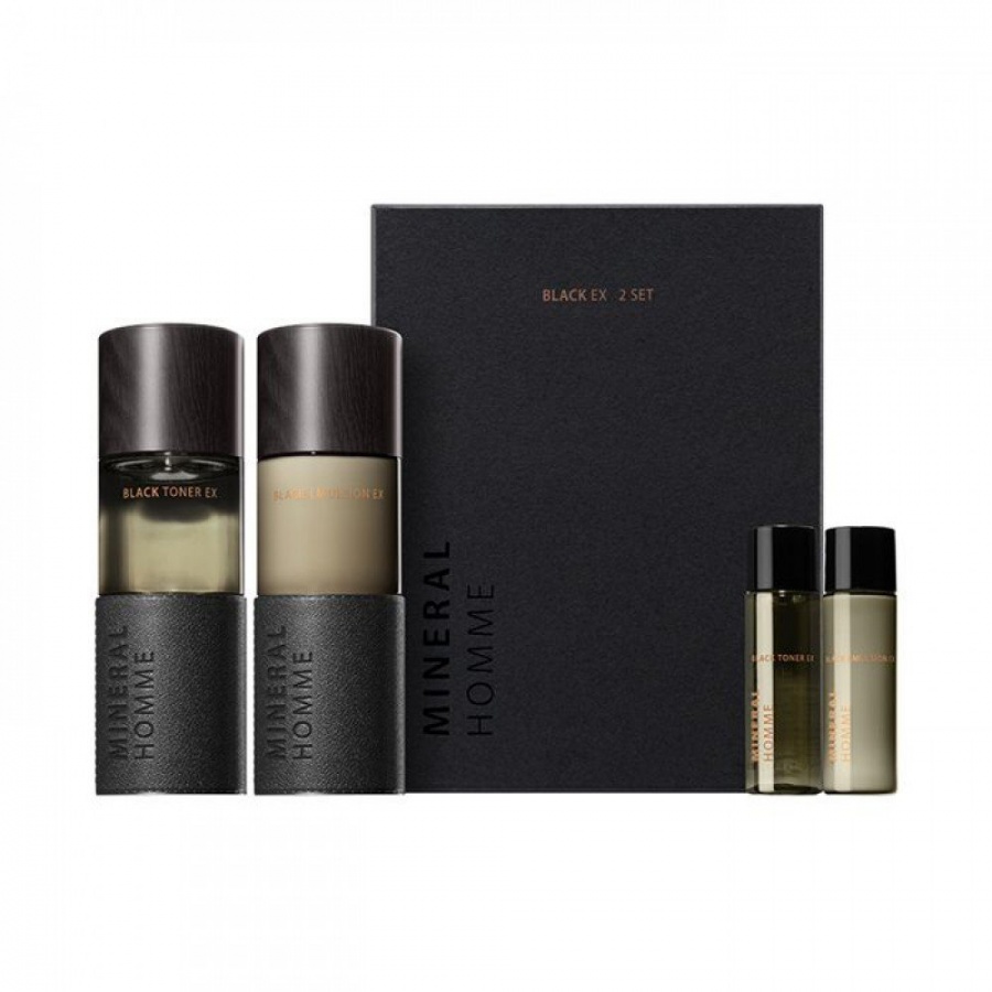 Набор для ухода за кожей для мужчин Mineral Homme Black EX 2 Set, Saem (130 мл/130 мл/31 мл/31 мл)