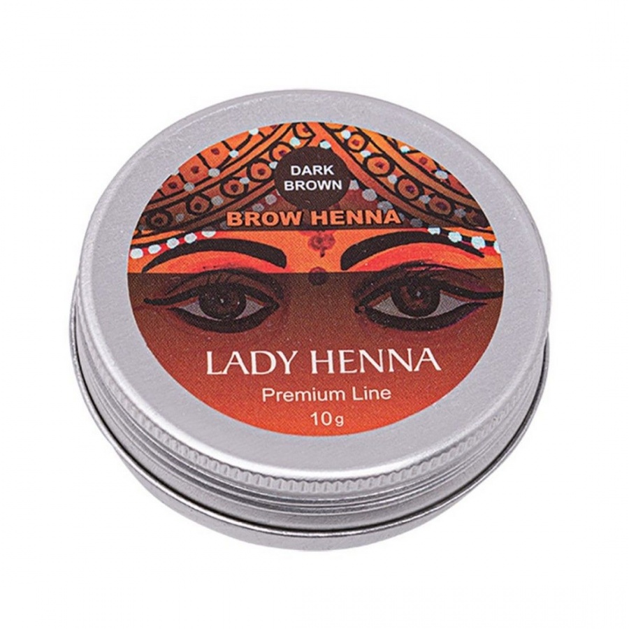 Краска для бровей на основе хны, тёмно-коричневая, Premium Line, Lady Henna 10 г