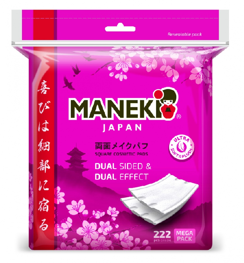 Косметические ватные подушечки Sakura, Maneki 222 шт