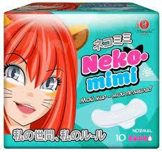 Прокладки гигиенические женские дневные 24 см Neko-Mimi, Maneki 10 шт