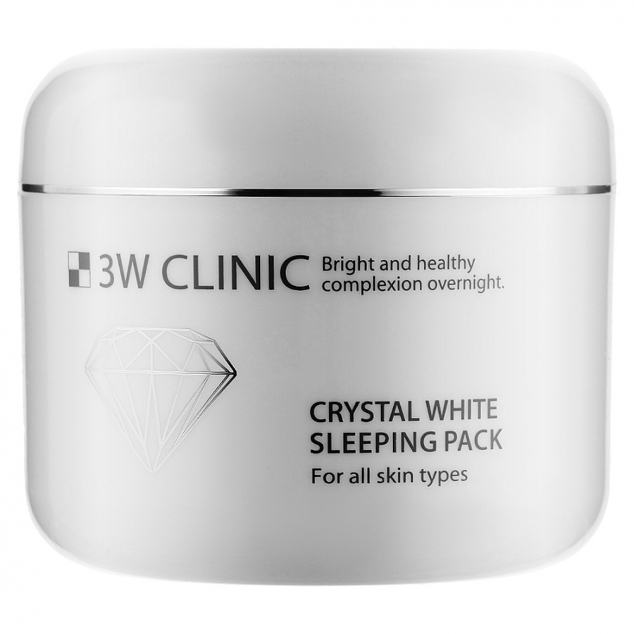 Маска для лица ночная осветляющая CRYSTAL WHITE SLEEPING PACK, 3W Clinic, 100 мл