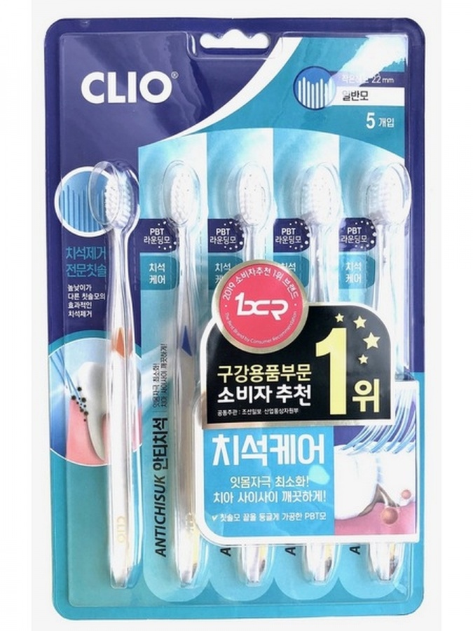 Набор щеток зубных Antichisuk New MLR Toothbrush, CLIO, (набор 5 шт.)