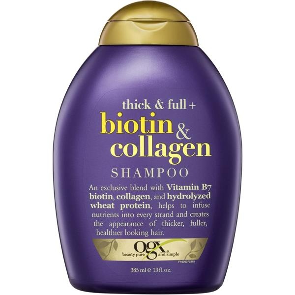  Шампунь для лишенных объема и тонких волос с биотином и коллагеном Thick And Full Biotin And Collagen Shampoo, OGX 385 мл