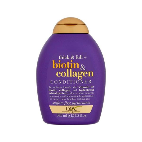  Кондиционер для лишенных объема и тонких волос с биотином и коллагеном Thick And Full Biotin And Collagen Conditioner, OGX 385 мл