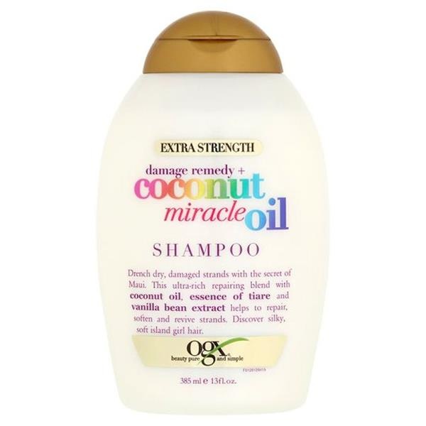  Восстанавливающий шампунь для волос с кокосовым маслом Extra Strength Damage Remedy+Coconut Miracle Oil Shampoo, OGX 385 мл