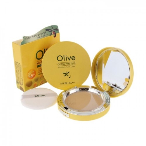 Пудра для лица с коэнзим Q10 и оливой со сменным блоком  Coenzyme Q10 Olive Moisture Twoway Cake #21, Enough, 20 г