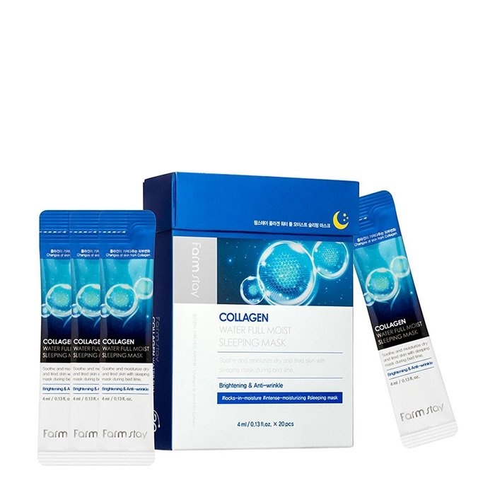 Маска увлажняющая ночная с коллагеном FarmStay Collagen Water Full Moist Sleeping Mask, Farmstay, 4 мл*20 шт.