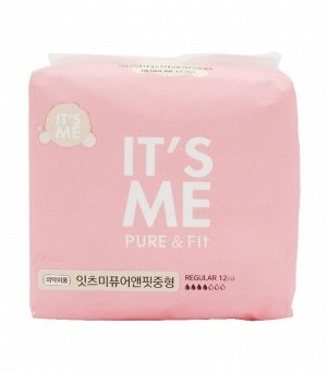 Прокладки женские гигиенические с крылышками, 3 капли, Pure & Fit pads regular,  It's Me, 12 шт.