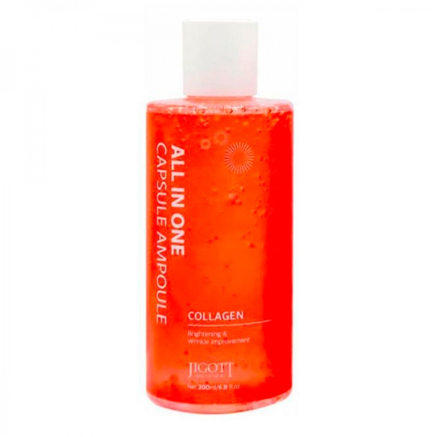 Сыворотка для лица с коллагеном All-In-One Collagen Capsule Ampoule, Jigott, 200 мл