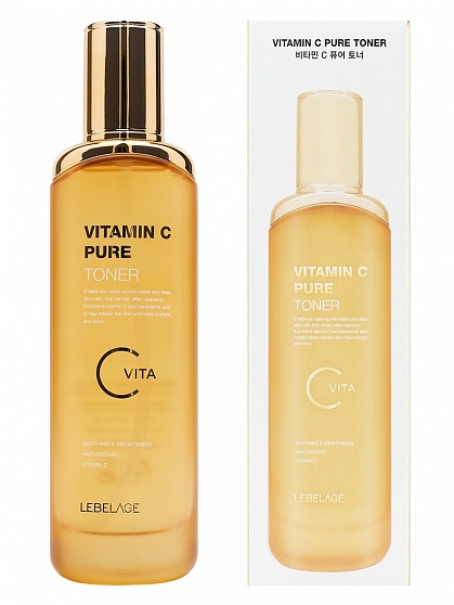 Тонер для сияния кожи лица с витамином С и транексамовой кислотой VITAMIN C PURE TONER, LEBELAGE, 120 мл