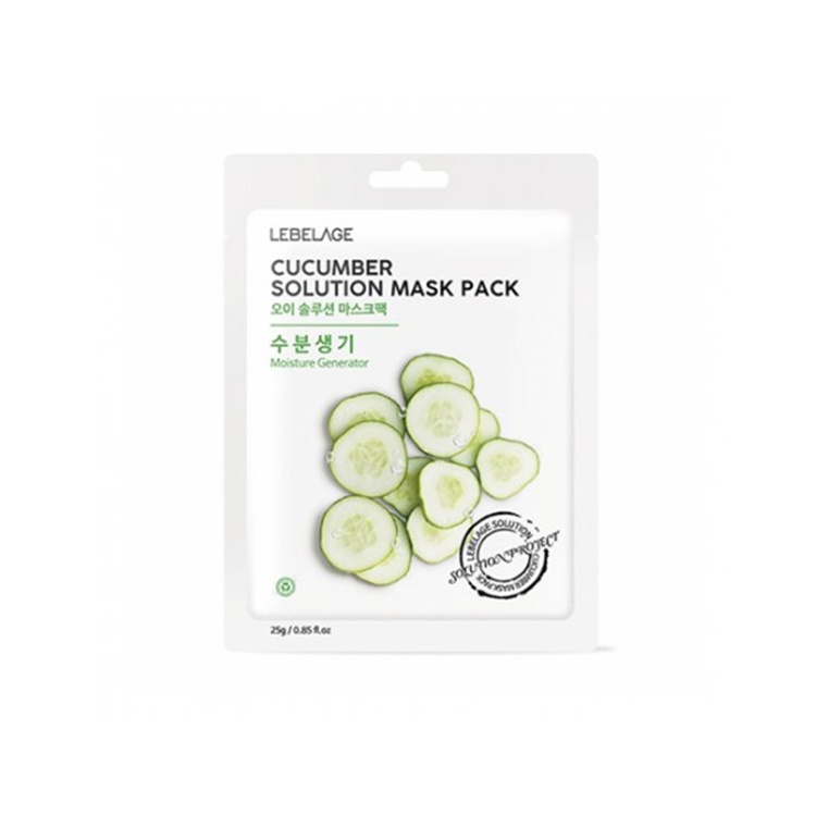 Маска тканевая CUCUMBER SOLUTION MASK, LEBELAGE, 23 г
