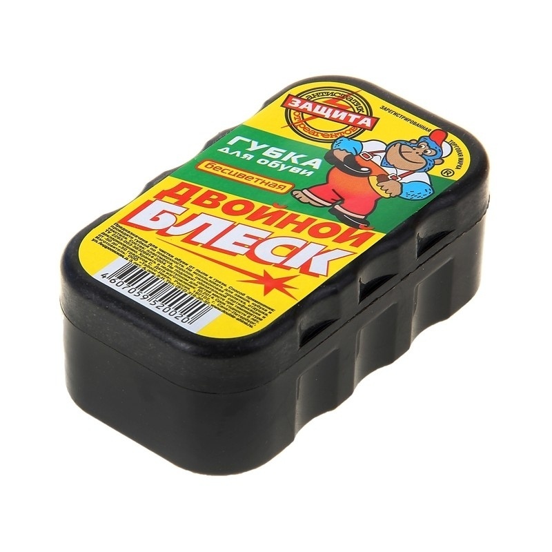 Губка для обуви Стандарт бесцветная, Двойной блеск 1 шт