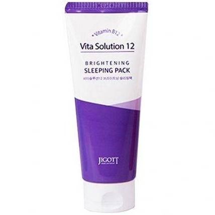 Маска для лица осветляющая ночная Vita Solution 12 Brightening Sleeping Pack, Jigott, 180 мл