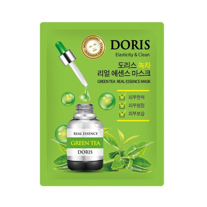 Маска на тканевой основе GREEN TEA REAL ESSENCE MASK, DORIS, 25 мл