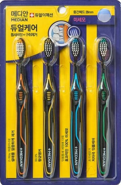 Зубная щетка Dual Effection Toothbrush, Median, набор 4 шт.