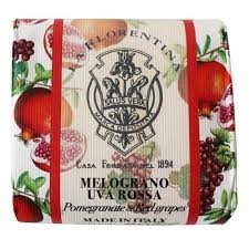 Мыло натуральное на основе масел ши и оливы с экстрактами Граната и Красного винограда Bar Soap Pomegranate & Red Grapes, La Florentina 106 г