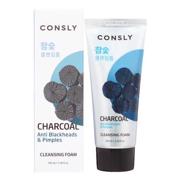 Пенка для умывания кремовая c древесным углем против черных точек Charcoal Anti Blackheads Creamy Cleansing Foam, Consly, 100 мл