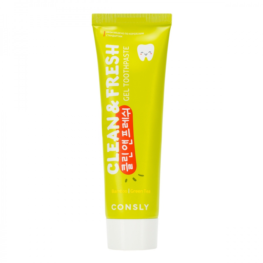 Паста зубная гелевая Clean&Fresh с экстрактами бамбука и зеленого чая Bamboo & Green Tea Gel Toothpaste, Consly, 105 г