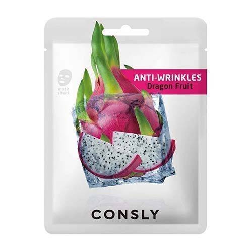 Маска тканевая антивозрастная с экстрактом драгонфрута Dragon Fruit Anti-Wrinkles Mask Pack, Consly, 20 мл