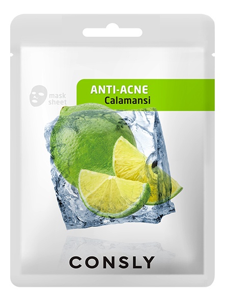 Маска тканевая противовоспалительная с экстрактом каламанси Calamansi Anti-Acne Mask Pack, Consly, 20 мл