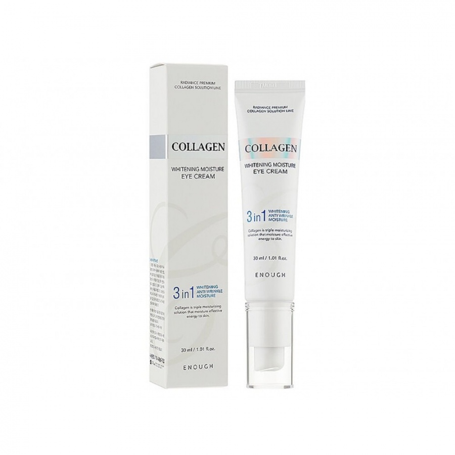 Крем для кожи вокруг глаз осветляющийй с коллагеном collagen whitening eye cream (Collagen 3in1 eye cream), Enough, 30 мл