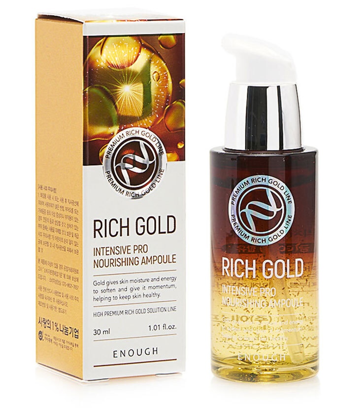 Сыворотка для лица с золотом питательная Rich Gold Intensive Pro Nourishing Ampoule, Enough, 30 мл