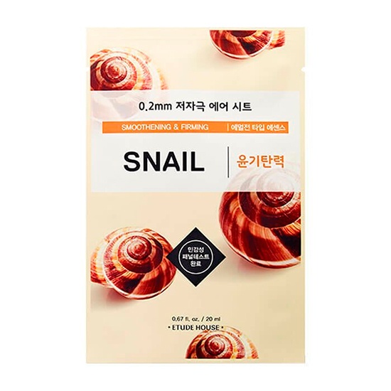 Маска тканевая для лица 0.2TherapyAirMask_Snail, Etudehouse, 20 мл