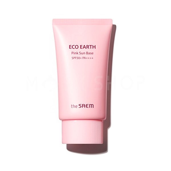 Крем-база для лица солнцезащитная с каламиновой пудрой Eco Earth Pink Sun Base SPF 50+ PA++++, 50 г