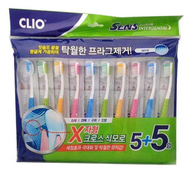 Набор щеток зубных Sens Interdental Antibacterial Ultrafine Toothbrush, CLIO (5+5 шт.)