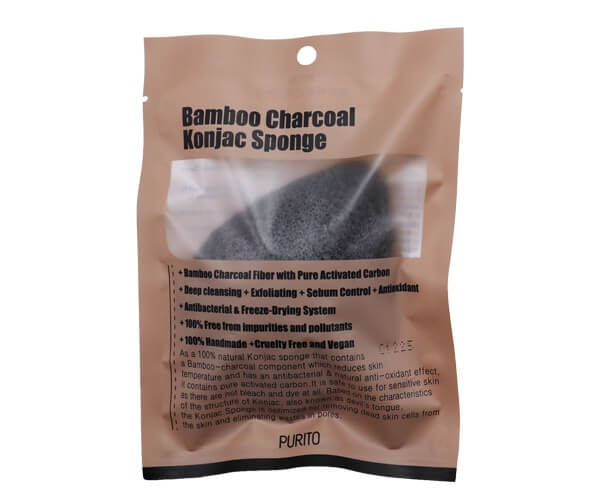 Спонж косметический Bamboo Charcoal Konjac Sponge, PURITO 