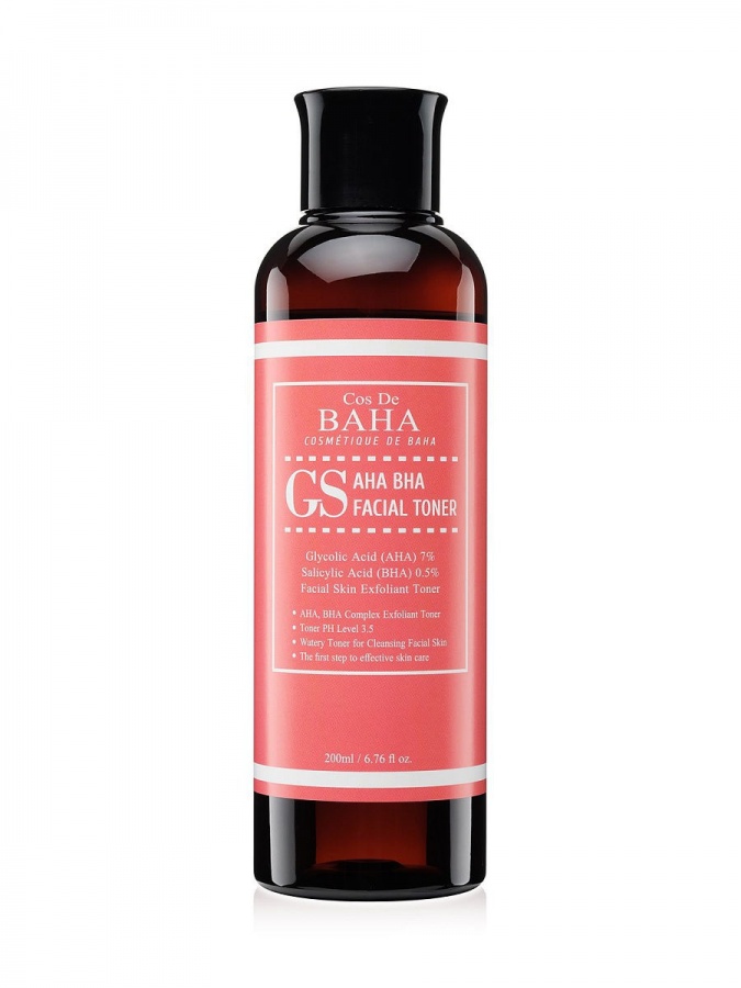 Тонер-эксфолиант для лица для проблемной кожи AHA/BHA GS Facial Toner, COS DE BAHA, 200 мл