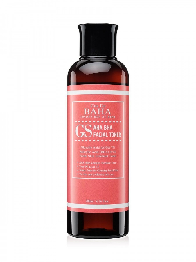 Тонер-эксфолиант для лица для проблемной кожи AHA/BHA GS Facial Toner, COS DE BAHA, 200 мл