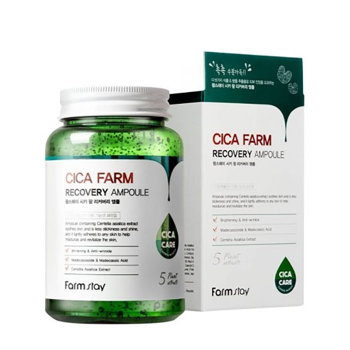 Сыворотка ампульная для лица с центеллой азиатской Cica Farm Recovery Ampoule, FarmStay, 250 мл