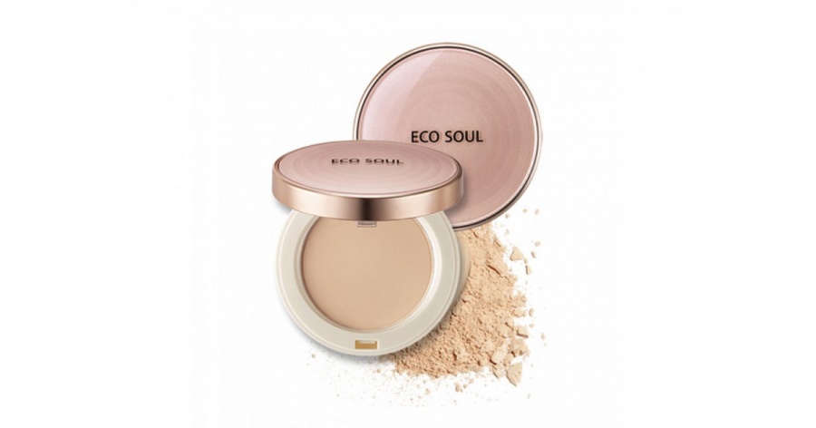 Пудра компактная золотая 23 тон Eco Soul Luxury Gold Pact 23 Natural Beige, THE SAEM, 9 г